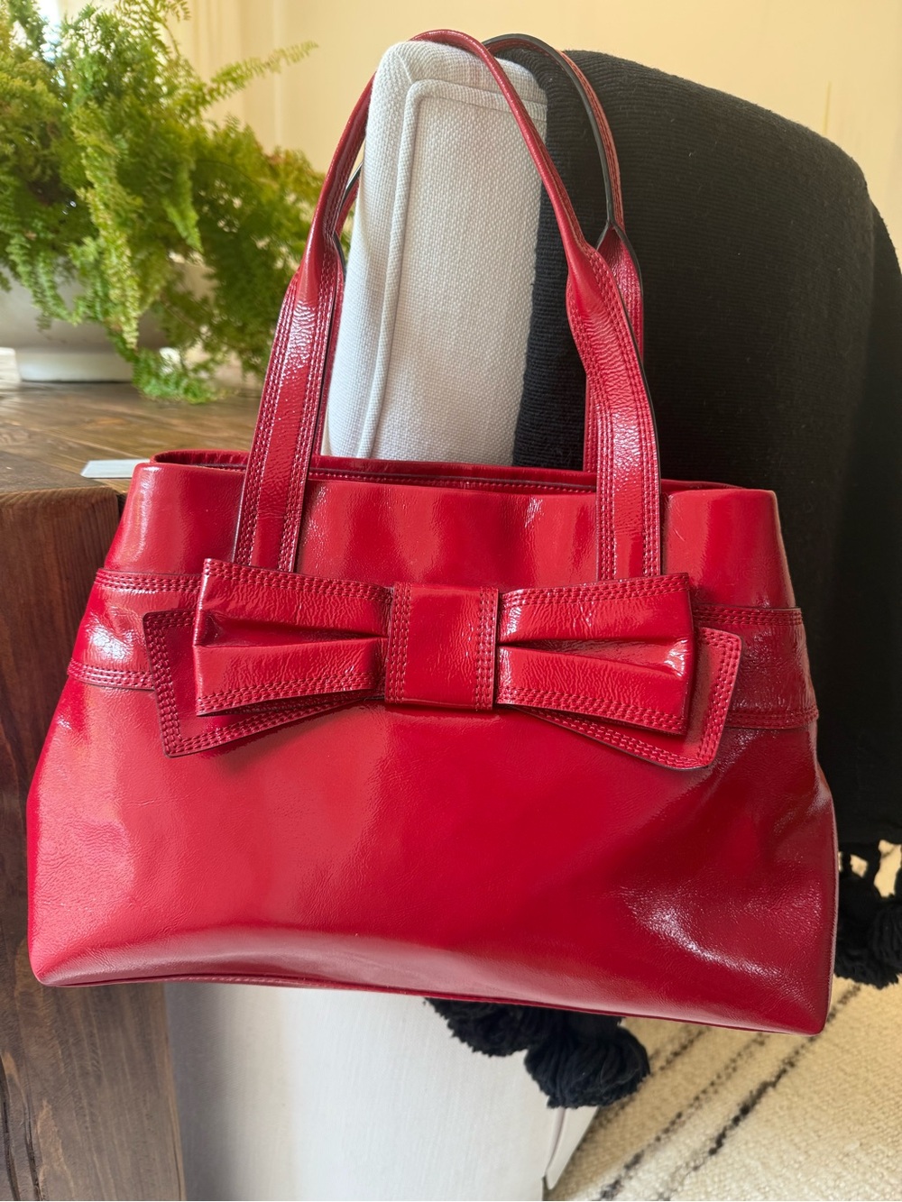 Kate Spade Claverly MaryAnne Red Patent Leather Tote